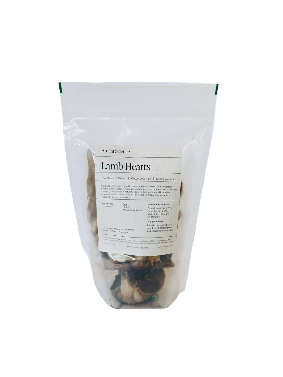 Amica Science Freeze-Dried Lamb Hearts