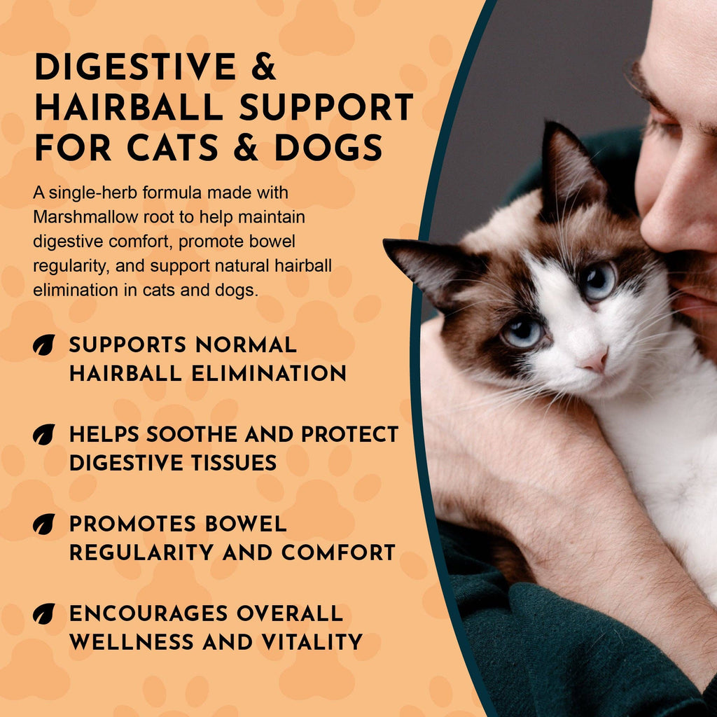 Hairball Relief Single Herb Tonic | Marshmallow Root | Prevent & Remove Hairballs