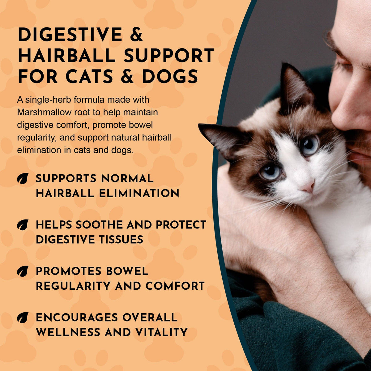 Hairball Relief Single Herb Tonic | Marshmallow Root | Prevent & Remove Hairballs