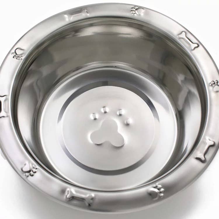 QT Dog Embossed Stainless Steel Bowl