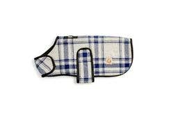 Chill Dog Gray and Blue Plaid Dog Blanket Coat