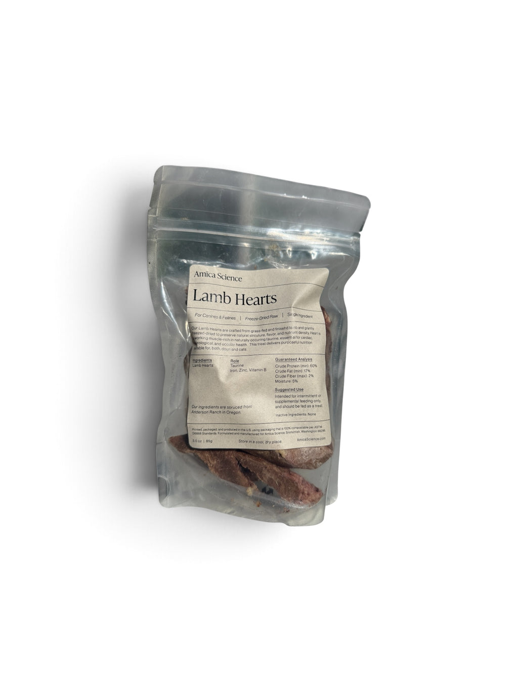 Amica Science Freeze-Dried Lamb Hearts