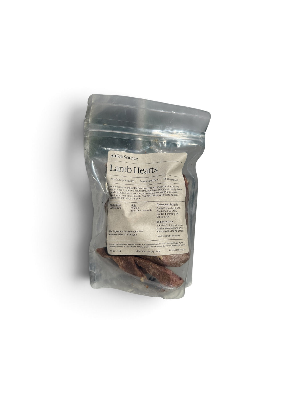 Amica Science Freeze-Dried Lamb Hearts