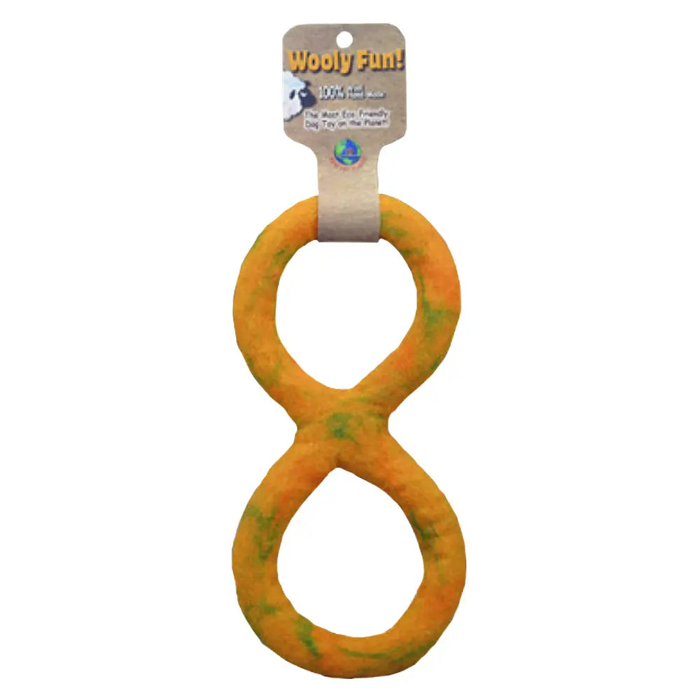 AMAZING PET 8" Figure-8 Wool Dog Tug - Yellow Marble