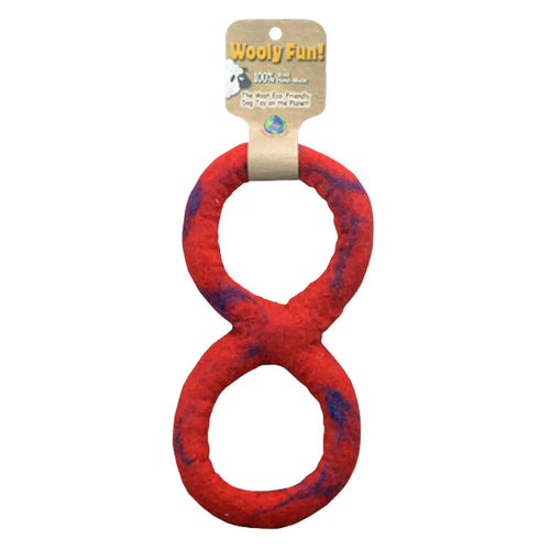 AMAZING PET 8" Figure-8 Wool Dog Tug - Yellow Marble