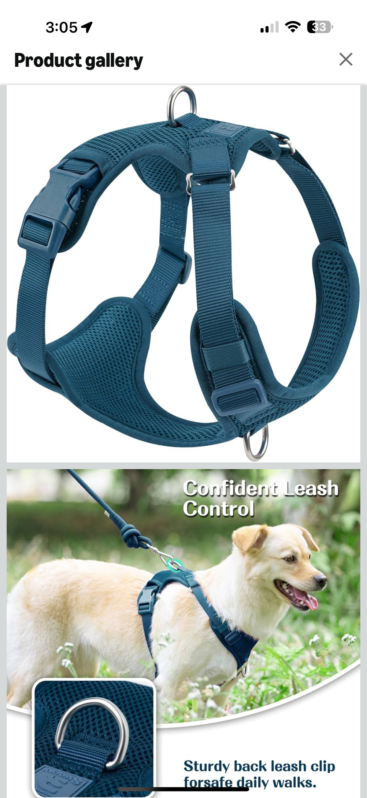 Sunraymascota Mesh Dog Harness -XS - Prussian Blue