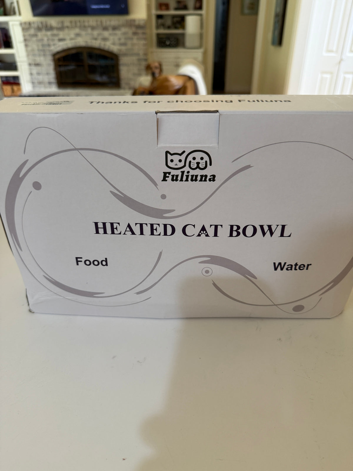 Fuliuna Heated Cat Bowl, Heated Pet Bowl with Double Stainless Steel Bowls 23 OZ