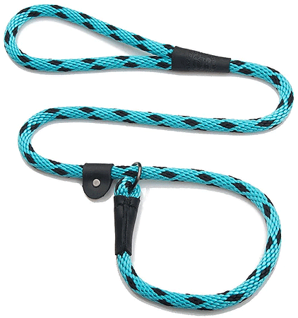 MENDOTA 6' Slip Lead - 6'x3/8" - Black Ice Turquoise