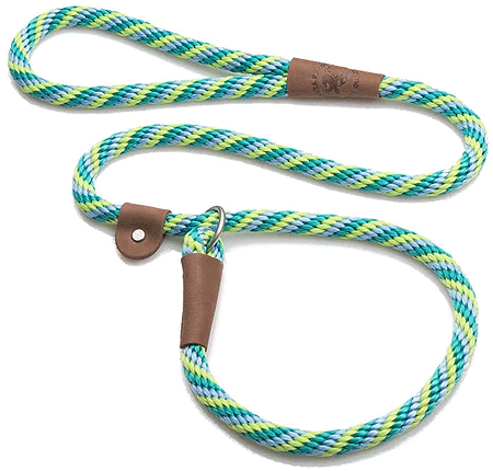 MENDOTA 6' Slip Lead - 6'x3/8" - Black Ice Turquoise