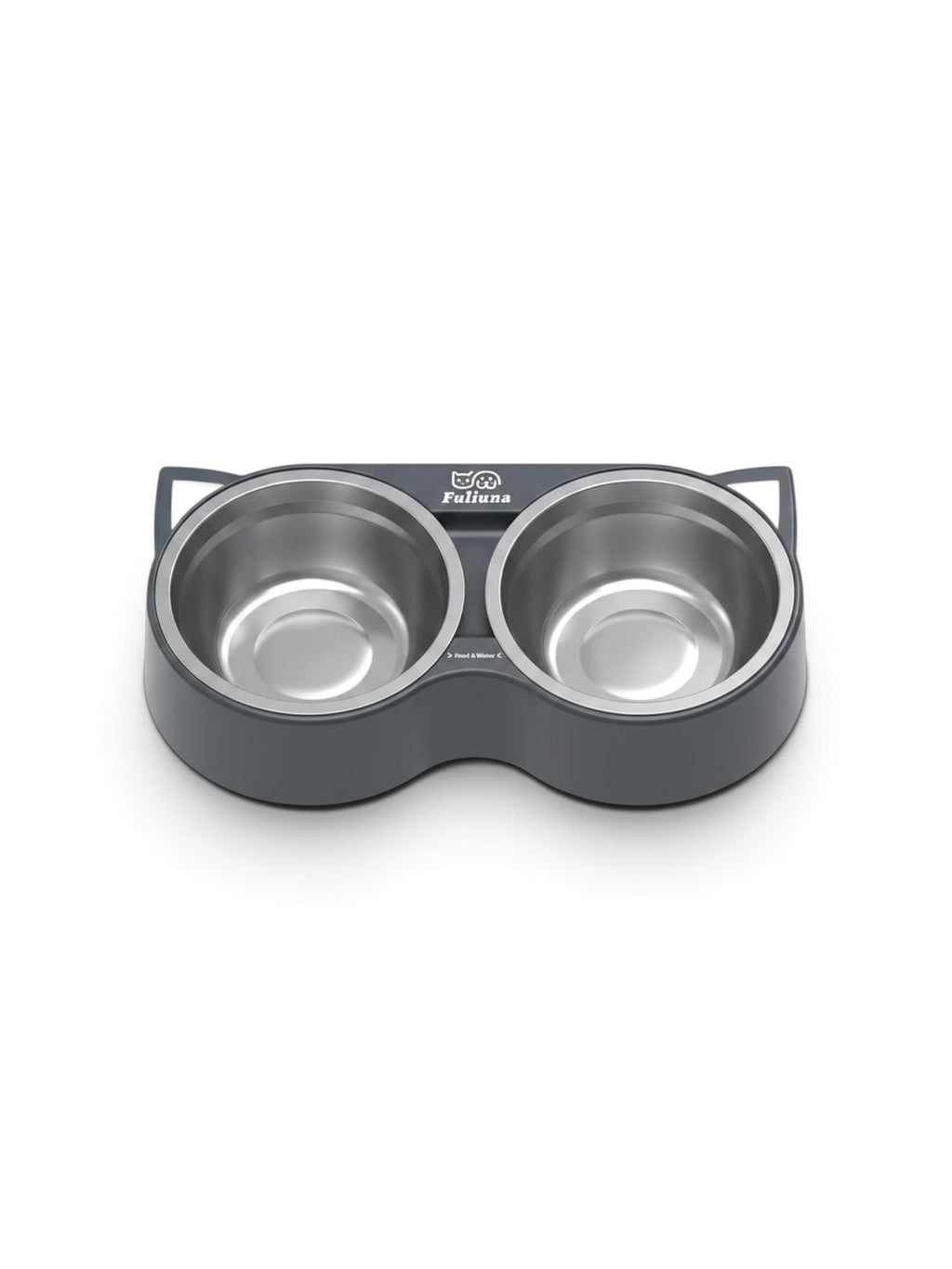 Fuliuna Heated Cat Bowl, Heated Pet Bowl with Double Stainless Steel Bowls 23 OZ