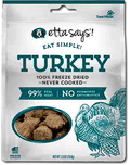 Barking Gardener ETTA SAYS! Eat Simple! freeze-dried turkey dog treats in a 2.5oz resealable pouch.