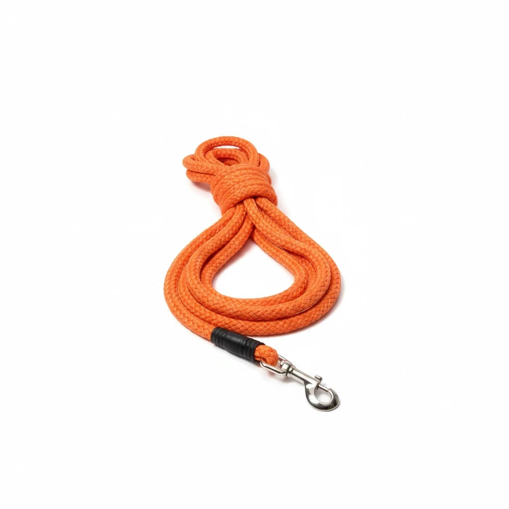 Barking Gardener MENDOTA 30-foot orange polypropylene dog training long line with a durable metal snap hook