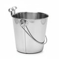 Barking Gardener stainless steel flat sided pail with hooks for attaching to kennel cages or fences