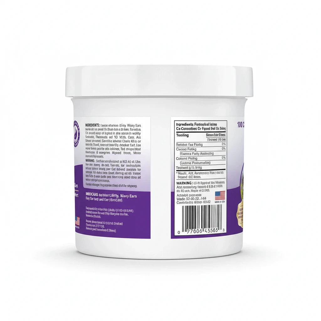 Barking Gardener ZYMOX Advanced Enzymatic Ear Wipes in a 100 count jar for gentle pet ear cleaning.