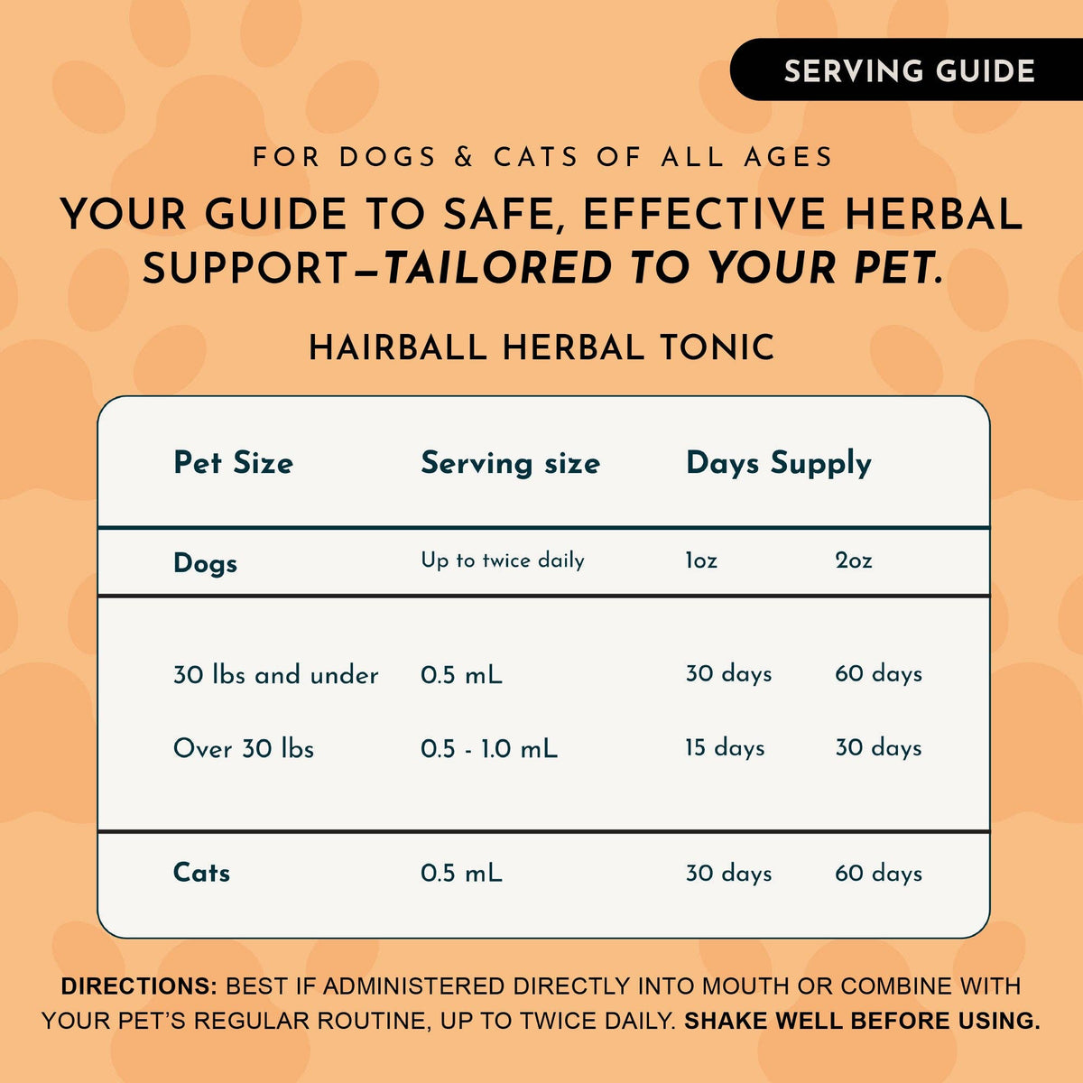 Hairball Relief Single Herb Tonic | Marshmallow Root | Prevent & Remove Hairballs