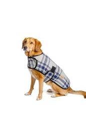 Chill Dog Gray and Blue Plaid Dog Blanket Coat